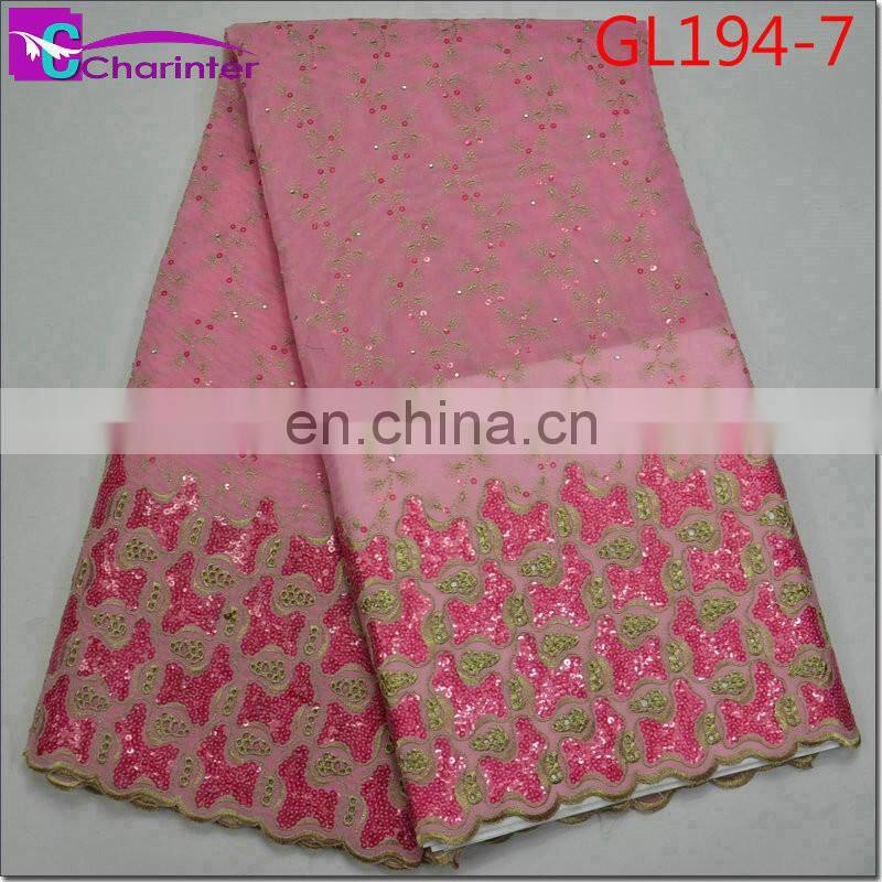 Charinter sale well african organza lace fabrics GL194