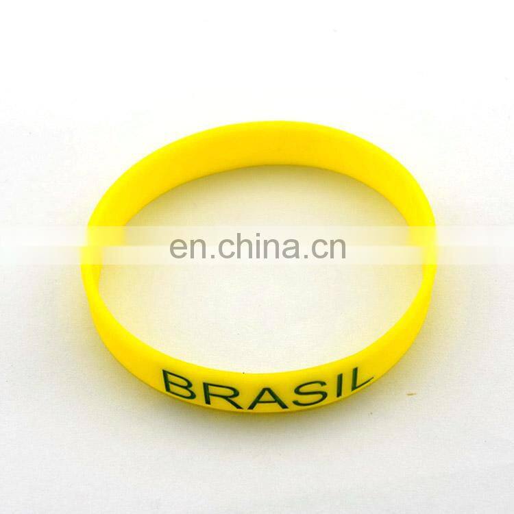 yellow printing wristband with silicon material