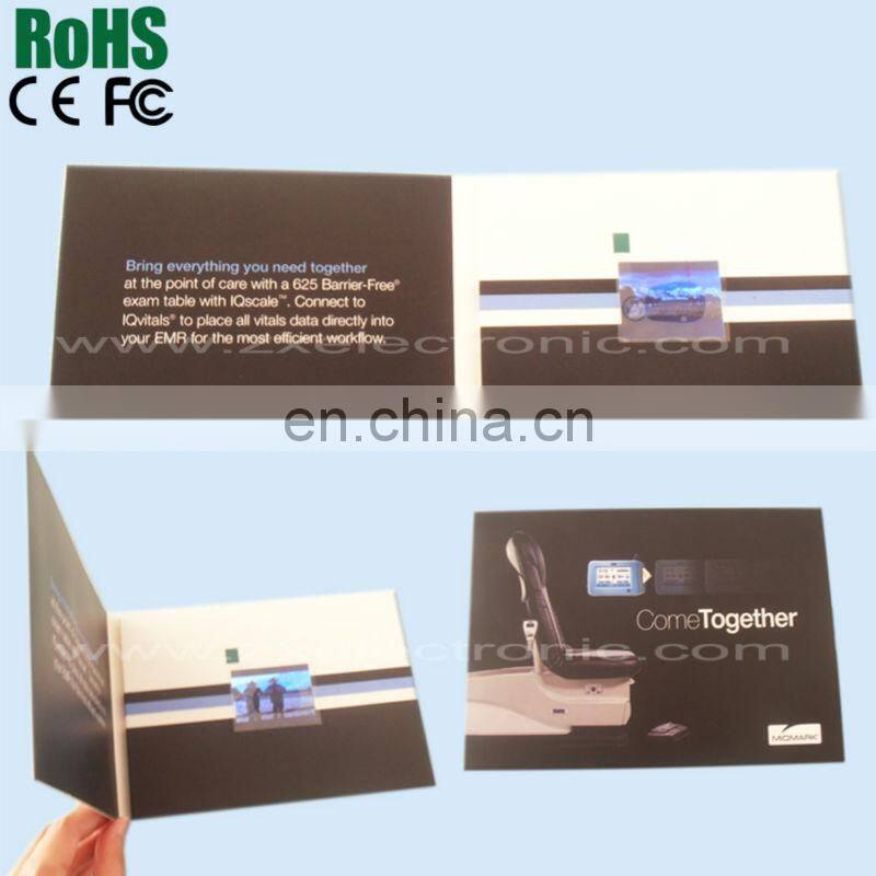 2016 popular LCD tft video module for greeting brochure card