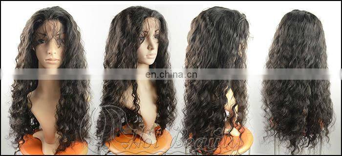 Fashionable in style 28 inches brazilian body wave hair full lace wig