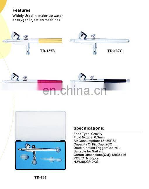 Wholesale 0.3 caliber 2cc pot TD-137 double action airbrush makeup