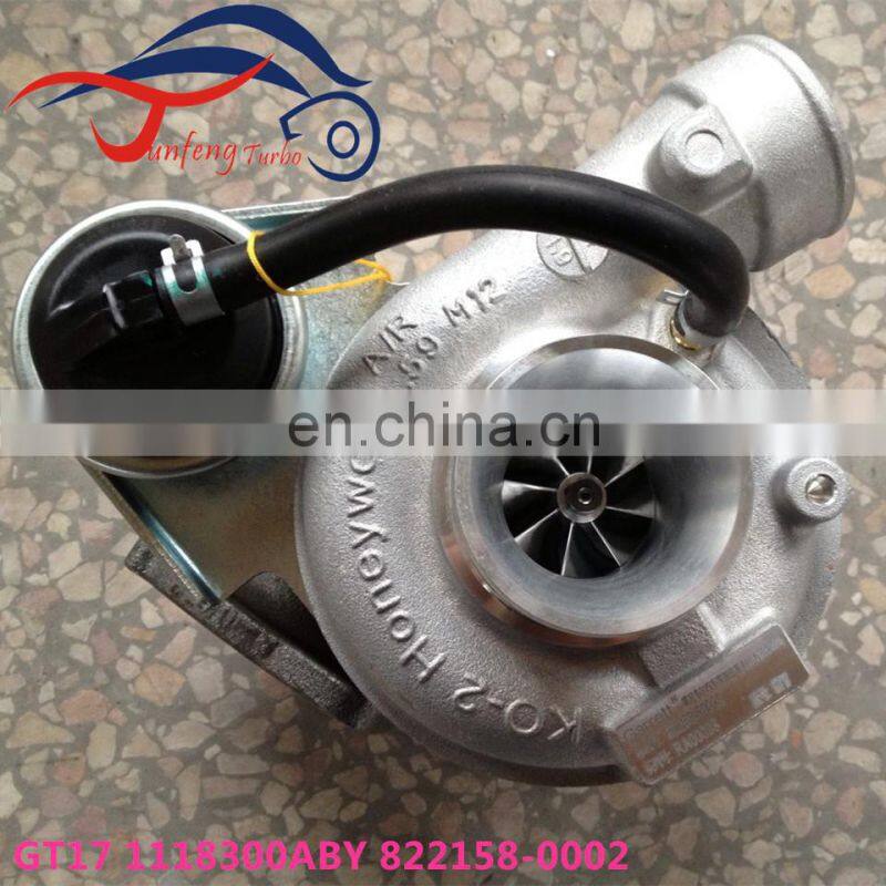 GT22 Turbocharger 1118300ABY 822158-0002 822158-5002S 4JB1 engine turbo charger for ISUZU CARS