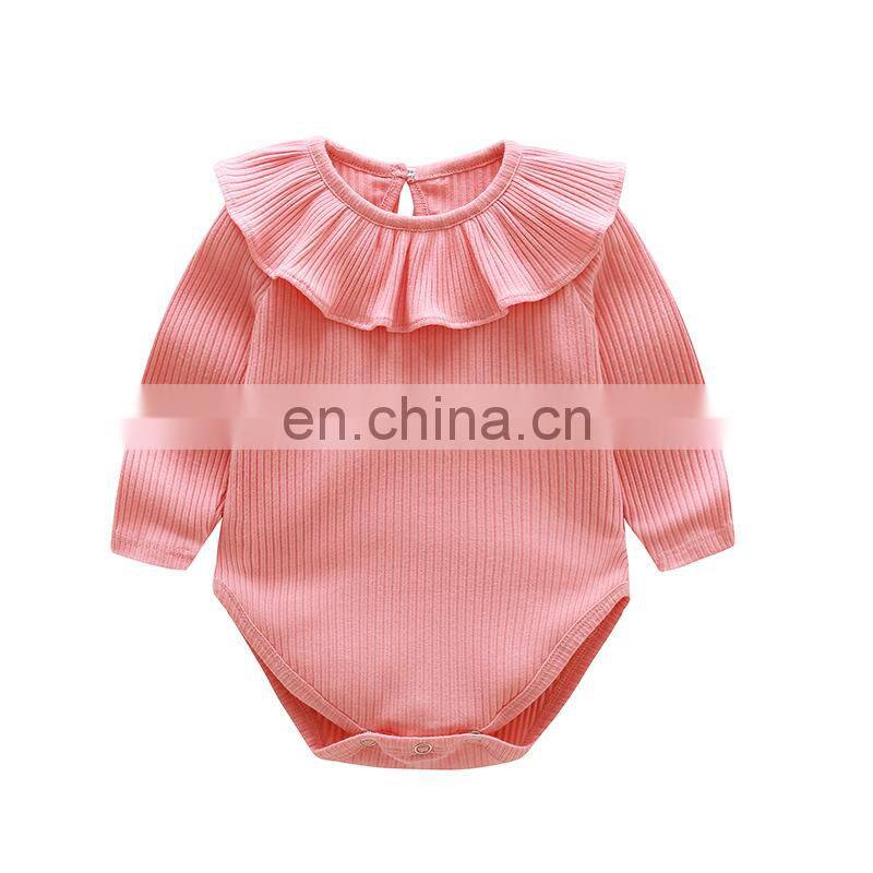 Infants & Toddler Clothes Rib Cotton Ruffle Princess Baby Girls Romper