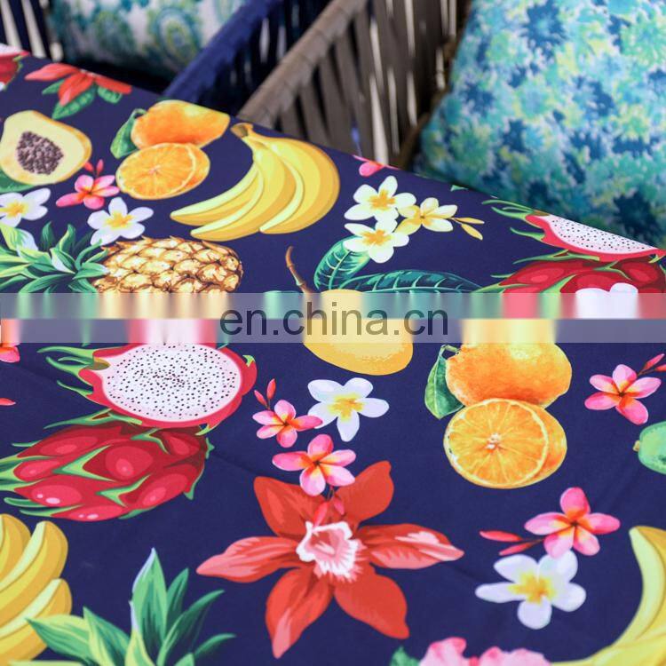 Fruit printed Mixed Colorful eco-friendly 100% polyester Rectangle table cloth for Holiday Festival Wedding