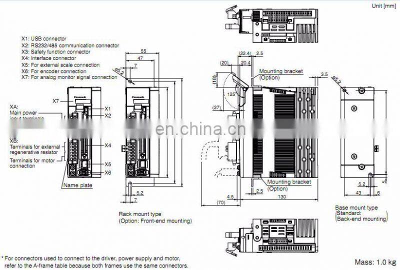 Panasonic A5 II servo motor set 50W MSMD5AZG1U+MADKT1505CA1