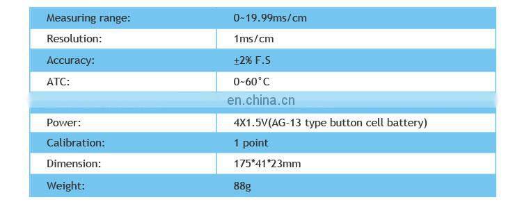 Cd-98304 Portable Digital Ec Electrode Conductivity Meter For Water