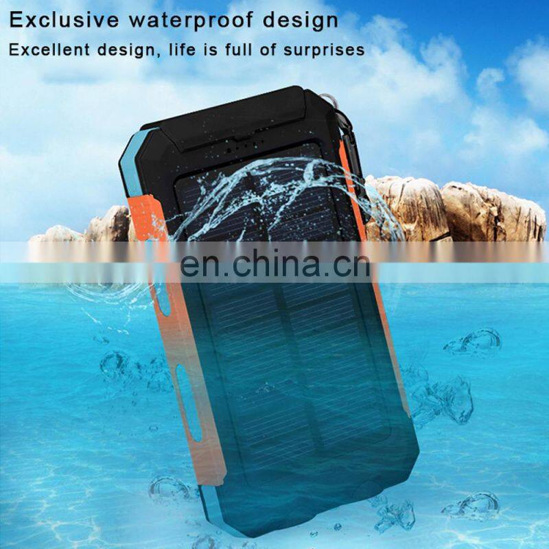 Monocrystalline 4pcs panel waterproof fold 10000mah wireless charging solar power bank