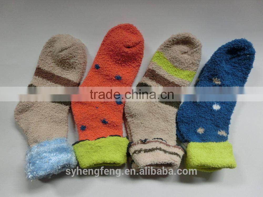 Winter long printed cotton velvet room socks