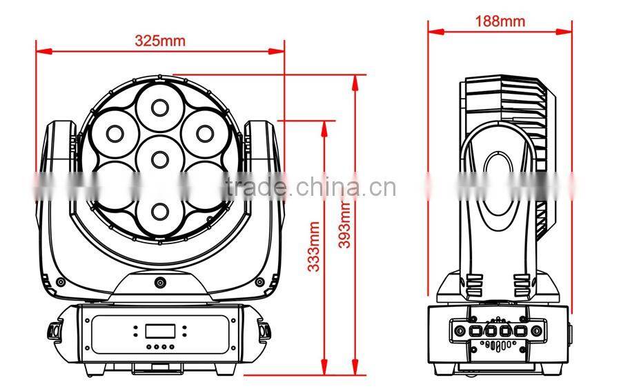 7pcs*40W led beam moving head light four in one RGBW stage light