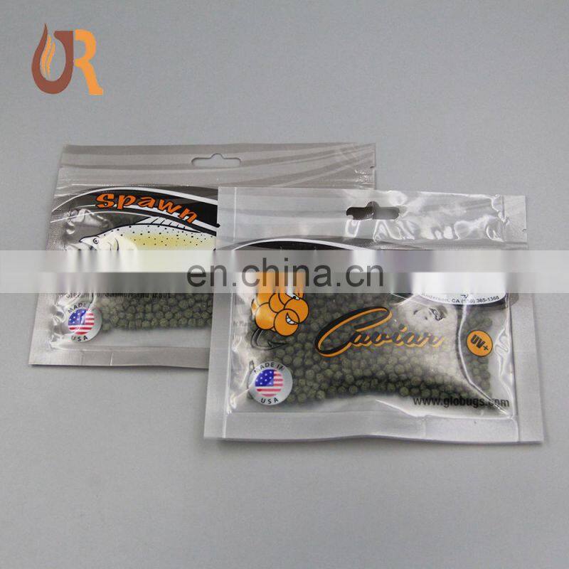 zip lock plastic fishing worm bags with vivid printed