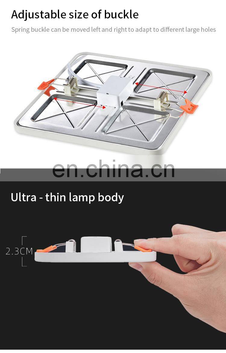HUAYI Factory Wholesale PC Smart 6W 8W 15W 20W Indoor Office Frameless Commercial LED Panel Light