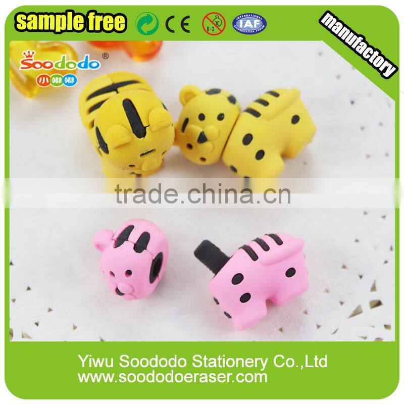 TPR 3d tiger erasers