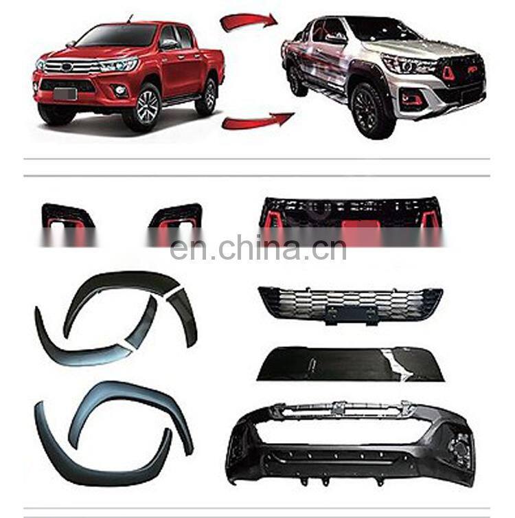For Hilux Revo 2016-2019 TRD Style Full Facelift Kit Front Bumper Fender Flare Upgrade To Rocco