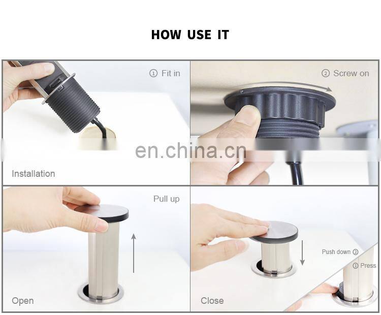 Water Proof Vertical French Tower Hidden Socket For desktop