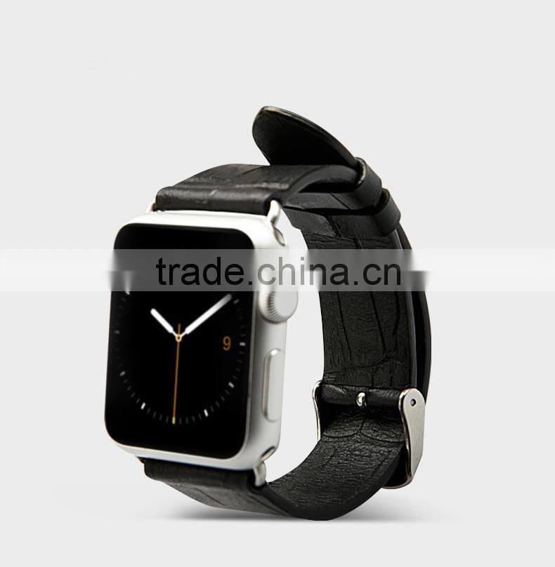 Wholesale Men Luxury Genuine Crocodile Skin Leather Watch Belt Band for Apple IWatch
