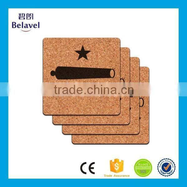 Bulk cheap eco-Friendly custom cork round print coaster