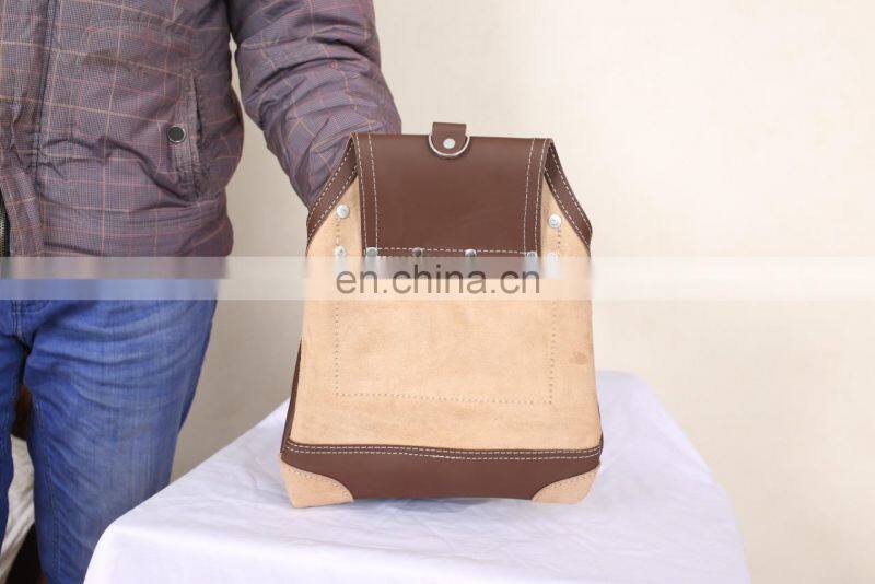 High Quality Heavy Duty Leather Tool Bag Pouch with Belt for Carpenter/ Electrician/ Handyman's Work Tool Bag pouch