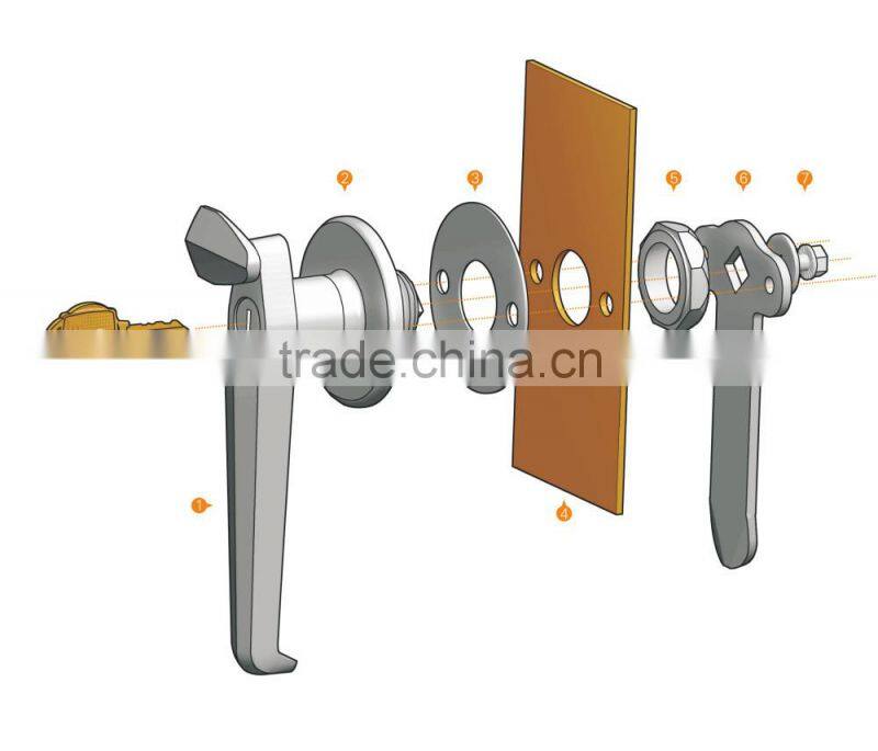 CE RoHS 2015 FEILEI MS868 China factory black powder zinc alloy cabinet L handle lock with padlock device