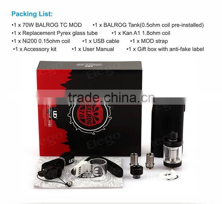 UD Balrog 70w TC mod Both temperature and wattage control with factory price from Elego