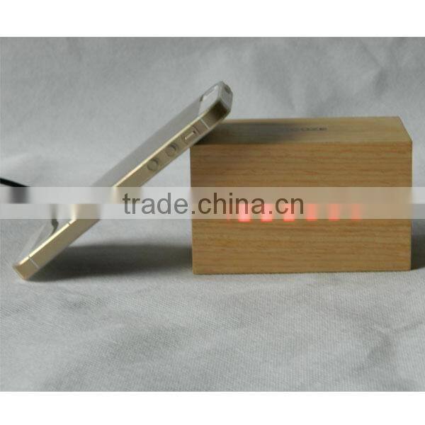 Desk Digital Jumbo LED Wood Clock Vintage Table Wooden Alarm Clock