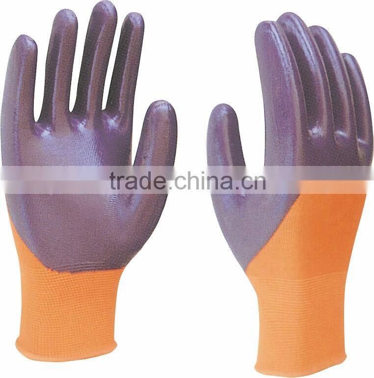Nitrile coated glove,safety gloves nitrile coated with 13gauge(high quality)