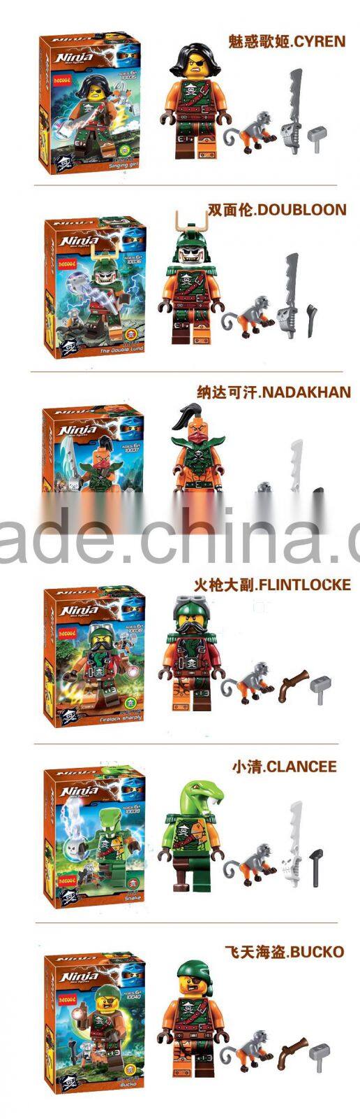 Decool 10035-10040 Ninja pirate 6pcs/lot Minifigure Toy Building bricks Blocks Toys