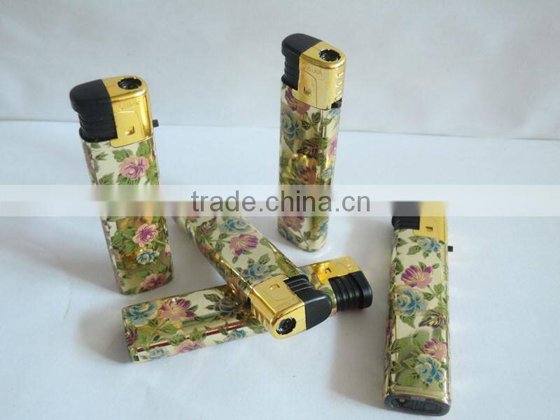 hot printing custom piezo electronic windproof flame cigarette lighter