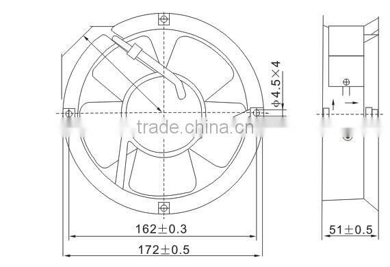 SALZER PD170B-220 172X51mm AC Axial Flow Fan (TUV, CE Approved)Round