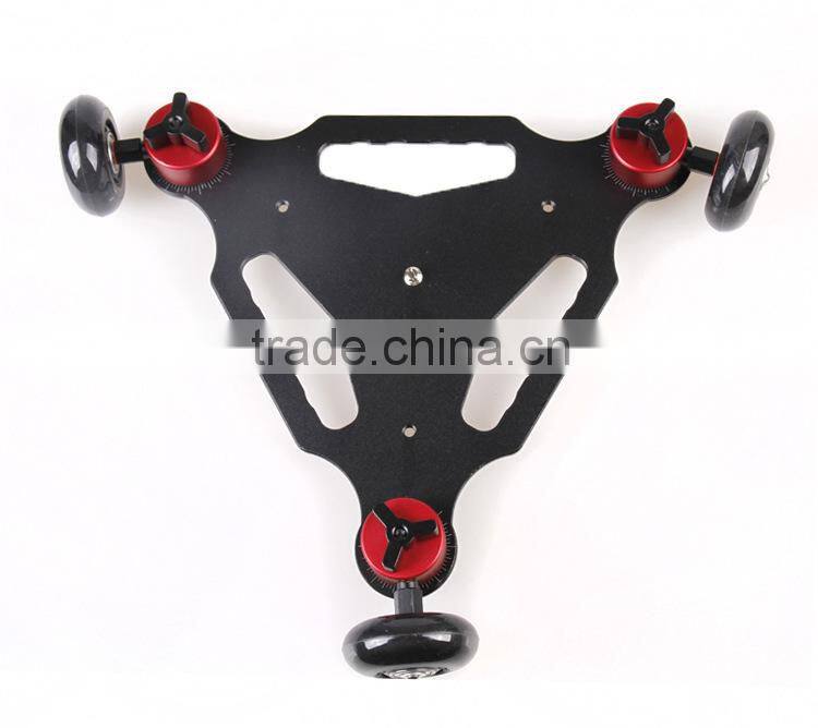 New 3 wheel aluminum camera digital desktop track dolly car