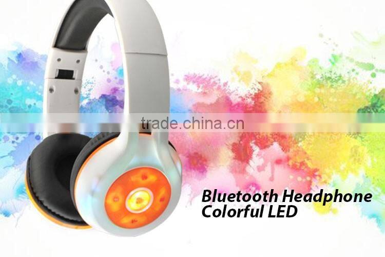 LED Wireless Bluetooth Headphones Headsets with LED light Glow in dark Earphone
