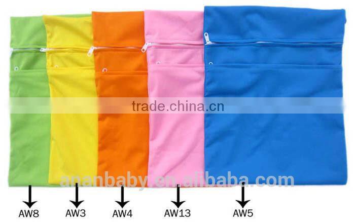 Two Pockets Printed Biaper Bag Washable Wetbag With Zipper