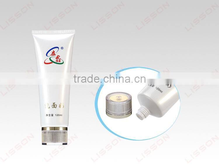 70Ml-180Ml bb cream Round Plastic Tube With Silver Plated Screw Cap