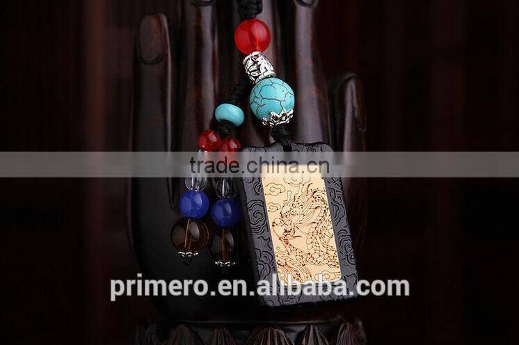 Hot Purple Wingceltis Peace Key Pendant Carved Dragon Engrave Wood Key Chains