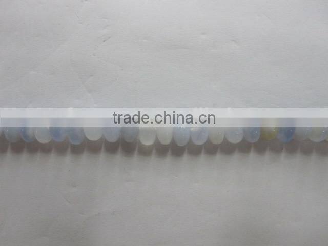 Natural blue chacedony roundel bead mineral gemstone for jewelry making