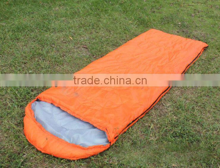 Outdoor envelop sleeping bag with cap