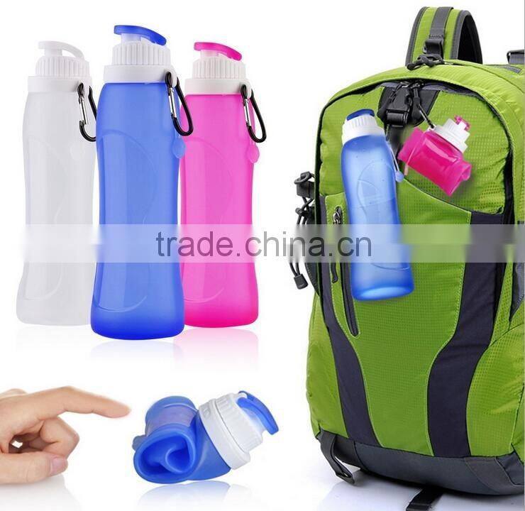 Soft squeeze silicone travel bottle collapsible water bottle joyshaker
