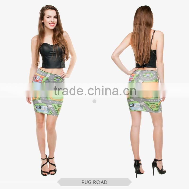 cheap indian paint beach girls tight slim mini skirt high quality 3d digital full print custom hot sale tube stretchy skirt