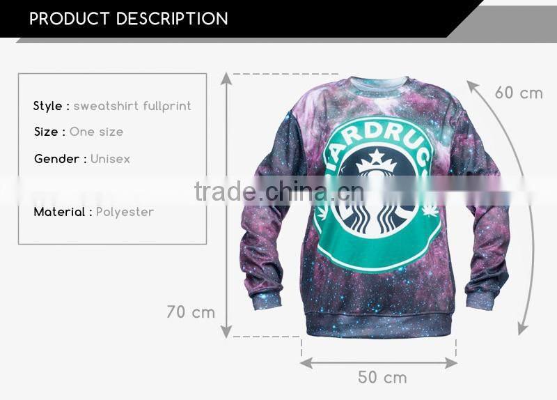 fashion enjoy coffee high quality 3d digital print fullprint crewneck sweatshirt spring autumn unisex custom oversized pullover