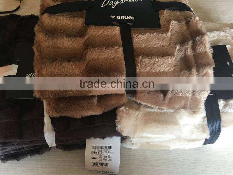 Super soft faux fur blanket throw Pv Fur polar fleece Double Plush Blanket