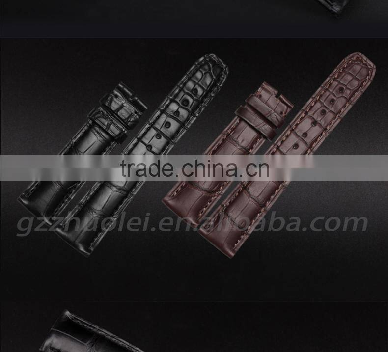 Hot fashion Factory Price custom logo accepted Customized Genuine crocodile leather watch strap 20mm 22mm