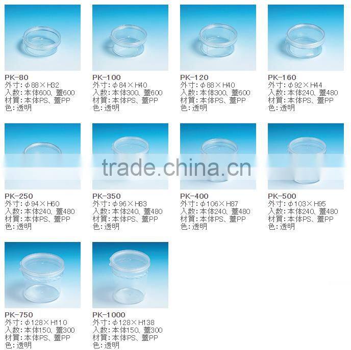 Round Japanese plastic tray for packaging food industry