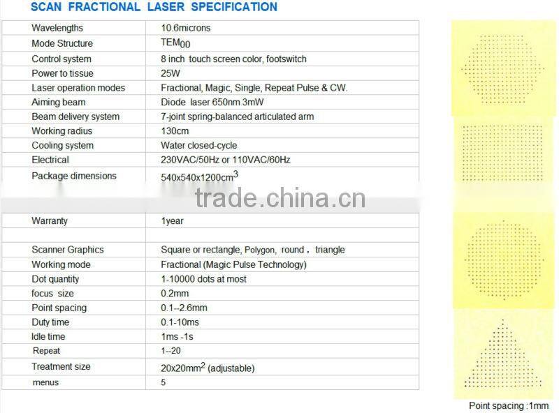Professional High Quality Fractional CO2 Laser Machine