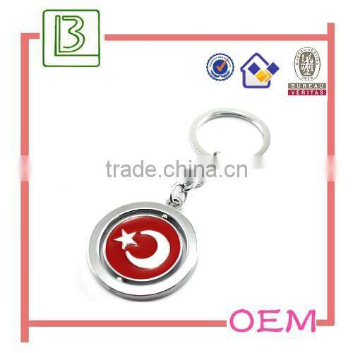 enamel turkey flag keychain for promotional gift