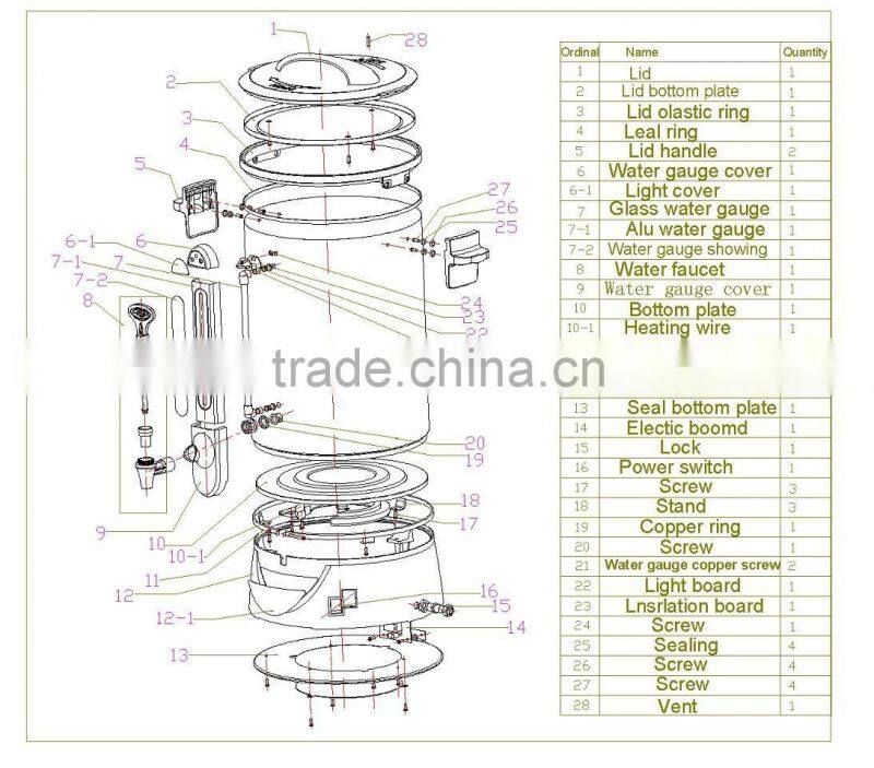 Drinking Water Boiler Water Urn Water Kettle Electric Water Boiler 16 Liters 500W