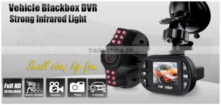 Fantastic travel mate IR G-sensor HD DVR 1080p car black box camera dvr gps