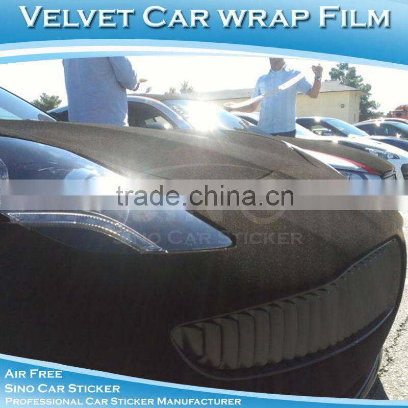 Newest Fabric Velvet Vinyl Film For Car Wrapping Air Bubble Free 1.35x15M