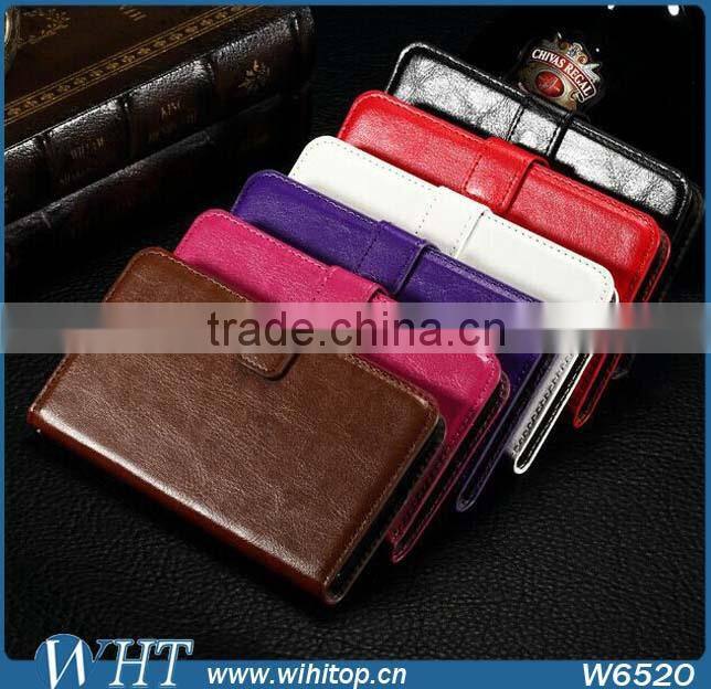 Crazy Horse Skin for Lumia 640 Flip Cover Case with Card Holder, for Nokia Lumia 640 Leather Case