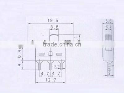 AC slide switch of red & miniature slide switch