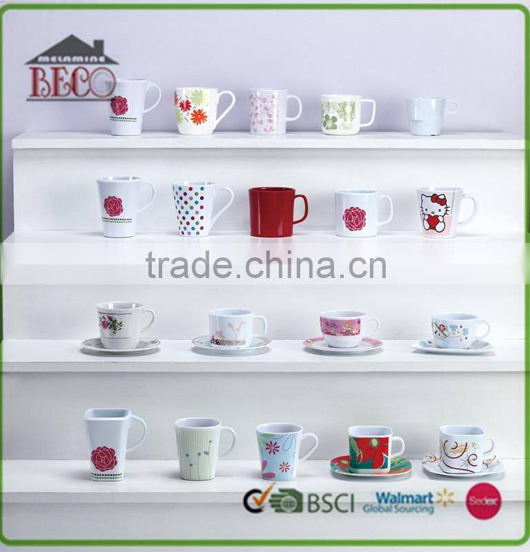 2015 High quality supermarket promotion fine shape water melamine cup