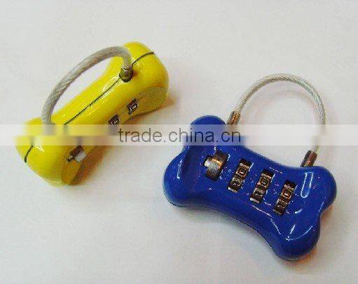 popular bone shape combination lock/luggage number code lock